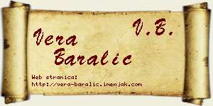 Vera Baralić vizit kartica